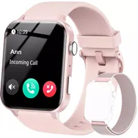 Smartwatch Damen mit Telefonfunktion Sprachassistent Schrittzähler Fitnessuhr DE