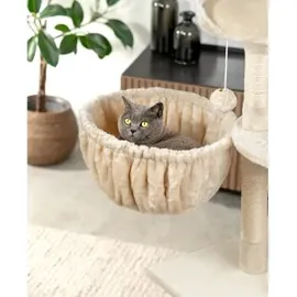 LIONTO Liegemulde für Kratzbäume, Liegefläche mit stabilem Metallrahmen & 25 cm Tiefe, beige