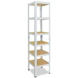 shelfplaza HOME 200x50x50 cm Schwerlastregal in weiß mit 6 Böden und 145 kg Traglast pro Boden