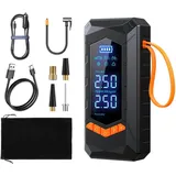 Tragbarer Bandopblazer Mit Doppelter Stromversorgung, 150 Psi Intelligenter Kompressor Für Auto/moto/fiets/ball, 6000 Mah Akku, Led-beleuchtung, Schnellladegerät, 12v Akku-adapter