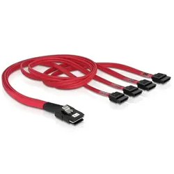 DeLOCK Cable mini SAS 36pin to 4x SATA SCSI-Kabel Rot 0,5 m