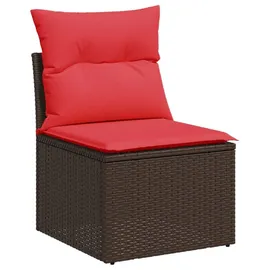 vidaXL Sofa Set 7-tlg. Braun/Rot Loungesofa