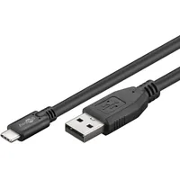 goobay USB 2.0 Kabel USB-CTM auf USB A, schwarz, 3 m - Sync- / Ladekabel, USB-A -> 3,0