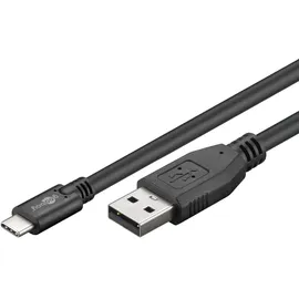 goobay USB 2.0 Kabel USB-CTM auf USB A, schwarz, 3 m - Sync- / Ladekabel, USB-A -> 3,0