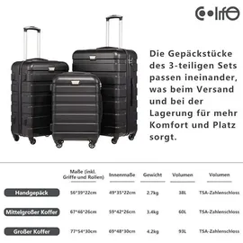 ouzzo LuxusKollektion Premium 4-Rollen Cabin 55 cm / 40 l schwarz