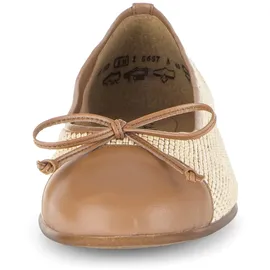 Gabor Ballerina Blockabsatz, Businessschuh, Schupfschuh in runder Form beige 39 EU (6 UK)