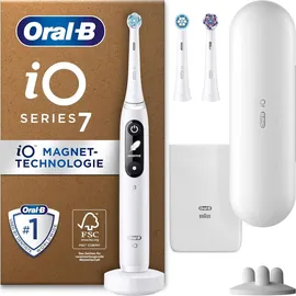 Oral B Oral-B iO Series 7 Plus Edition Elektrische Zahnbürste/Electric Toothbrush, PLUS 3 Aufsteckbürsten, Magnet-Etui, 5 Putzmodi, recycelbare Verpackung, white