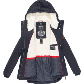Marikoo Damen warme Winterjacke mit Kapuze Bikoo blau, Gr. 3XL - 3XL
