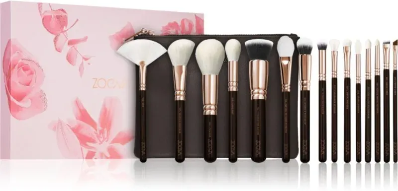 ZOEVA The Artists Brush Set Rose Golden Edition Reise-Pinselset mit Täschchen