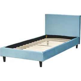 Beliani Bettrahmenbezug Samtstoff FITOU 90 x 200 cm Hellblau