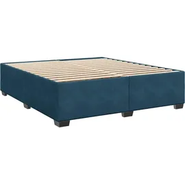 vidaXL Boxspringbett mit Matratze Blau 180x200 cm Samt