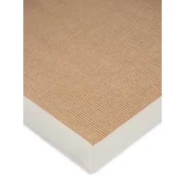 carpetfine Sisalteppich CARPETFINE "Sisal , auch als Läufer erhältlich", beige (creme), B:160cm H:5mm L:230cm, Sisal, Teppiche, Sisalteppich, mit farbiger Bordüre, Anti Rutsch Rückseite, viele Größen, Wohnzimmer