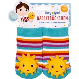 Die Spiegelburg - Rasselsöckchen Sonne - BabyGlück, one size (2-12 Monate) - 2-12 Monate