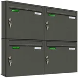 AL Briefkastensysteme Basic Wandbriefkasten DB 703 Eisenglimmer Grau