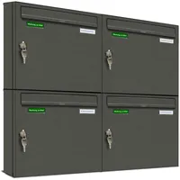 AL Briefkastensysteme Basic Wandbriefkasten DB 703 Eisenglimmer Grau