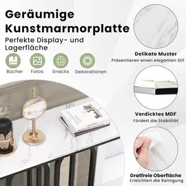 Costway Konsolentisch 100x30x80cm schwarz