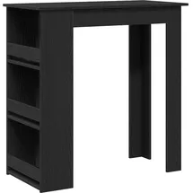 vidaXL Bartisch mit Regal 102 x 50 x 103,5 cm Schwarz