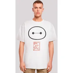 T-Shirt F4NT4STIC "Big Hero 6 Baymax", Herren, Gr. S, weiß, Obermaterial: 100% Baumwolle, casual, oversize, Rundhals, Kurzarm ohne Bündchen, Shirts, Premium Qualität