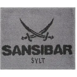 SANSIBAR Sylt Hoch-Flor Badteppich  Sansibar , silber , Synthetik , Maße (cm): B: 55