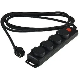 ChiliTec Steckdosenleiste 3 m Schwarz 4 St.
