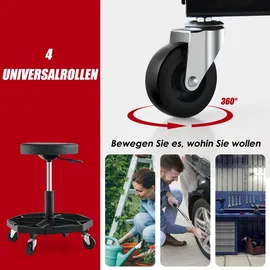 Costway Werkstatthocker 150 kg belastbar, höhenverstellbar, Schwarz