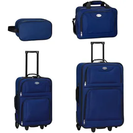 Juskys Trolley Kofferset Athen - 60 L, 2 Rollen, Weichschale, Handgepäck, Blau