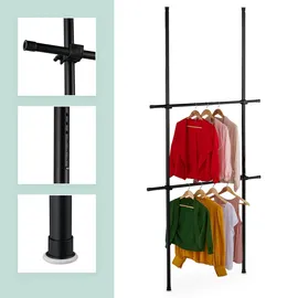 Relaxdays Garderobensystem Teleskop 165–300 x 75–120 x 11 cm Schwarz