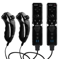 TechKen Wii Controller Set,Remote für Wii mit Motion Plus und Nunchuk Fernbedienung für Wii Kontroller mit Nunchuck Wii Vernbedinung Controller Ersatz für Wii/WiiU Konsole