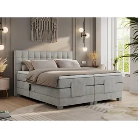 MKS Boxspringbett 160 x 200 cm H3 Hellgrau