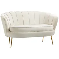 Homcom Sofa, Creme, Textil, 77x77x130 cm, - Couches, Sofas