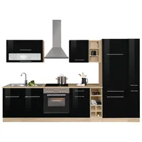 kochstation Küchenzeile KS-Eton 330 cm schwarz