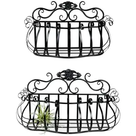 Formano Wandkörbe 2er-Set aus Metall Schwarz
