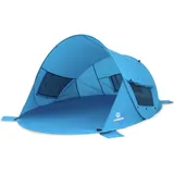 Pop Up Strandmuschel Zack Premium - Strandzelt, 3 Fenster, Sandheringe, UV 80