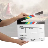 Acouto Acryl -Regisseur -Szene Clapperboard TV Movie Action Board Film Requisite mit Stift Good Acryl 3mm. Das an Bord Ist Leicht auf Scharnierverbindung ClapboardClapperboar Ist Leicht (Buntes