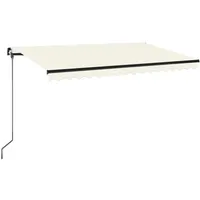 VidaXL Markise manuell einziehbar 400 x 350 cm creme