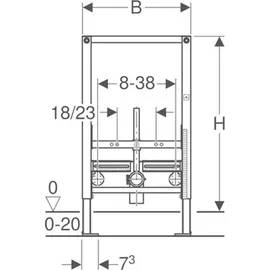 Geberit Duofix Wand Bidet 82 cm für Einlocharmaturen