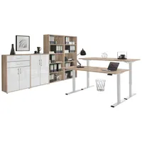 BMG Möbel Büromöbel-Set, e-Office Edition Set 21, Schreibtisch höhenverstellbar