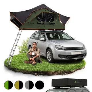 Juskys Autodachzelt Lago 120 x 210 cm Schwarz / Olivgrün
