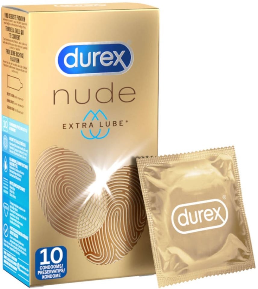 durex® Nude Extra Lube Kondome Skin to Skin Sensation