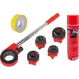 Rothenberger Industrial SuperCut Premium Gewindeschneidkluppensatz mit 4 Schneidköpfen im Koffer inkl. RONOL SYN, Spraydose, 600ml & Teflonband im