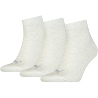 Puma Unisex Socken, 3er Pack - Quarter Socks Hellgrau Gr 43-46