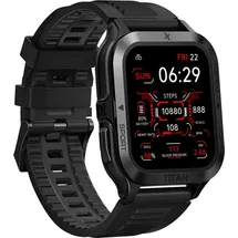 Maxcom Titan Pro BT 44 mm Edelstahlgehäuse Graphit Sportarmband schwarz One Size