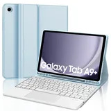 JADEMALL Galaxy Tab A9 Plus Hülle mit Tastatur - Abnehmbar Tastatur Schutzhülle mit Pencil Halter für Samsung Galaxy Tab A9+ 2023 SM-X210/X215/X216 11 Zoll, QWERTZ Deutsches