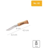 Opinel Camping Messer Stahl Taschenmesser Klappmesser Holz Griff No.02 INOX EINHEITSGRÖSSE