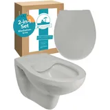 Calmwaters Wand-WC mit WC-Sitz Manhattan-Grau