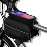 Lunaanda Fahrradtasche Rahmen, wasserdichte Fahrradtasche Handytasche Fahrrad Handyhalterung Oberrohrtasche mit Sensitivem Touchscreen und Regenhülle für Rennräder und Mountainbikes, Fahrrad Zubehör