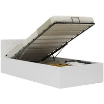 vidaXL Stauraumbett 90 x 200 cm Weiß