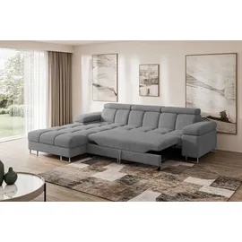 altdecor Ecksofa Cord mit Schlaffunktion 2-Sitzer Rosa