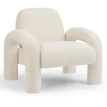 Makika Loungesessel Lia Bouclé 85 x 73 x 80 cm Weiß