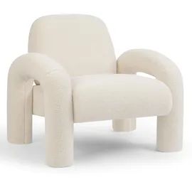 Makika Loungesessel Lia Bouclé 85 x 73 x 80 cm Weiß